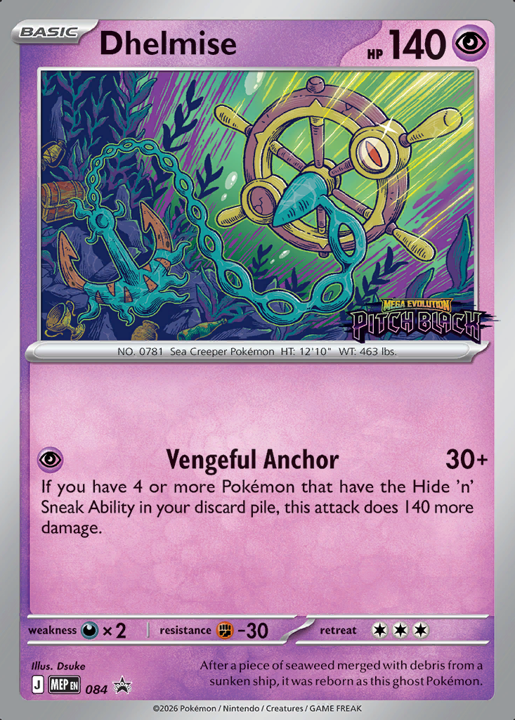 Dhelmise Pokémon card