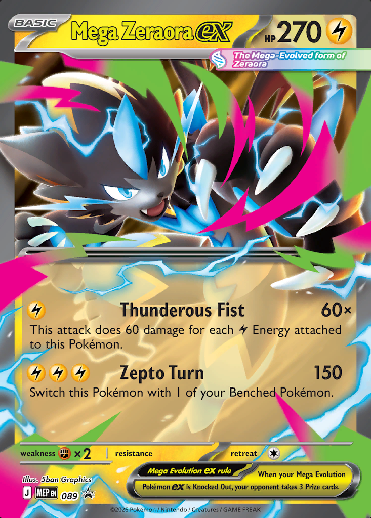 Mega Zeraora ex Pokémon card