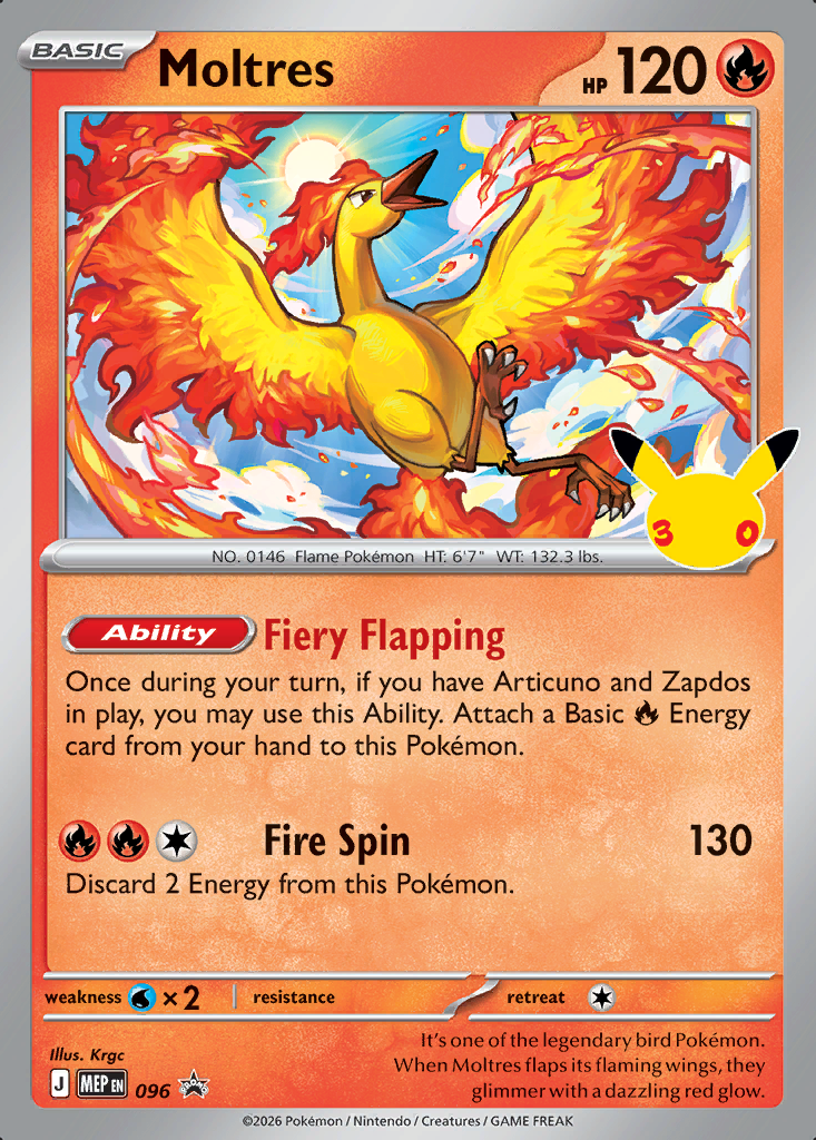 Moltres Pokémon card
