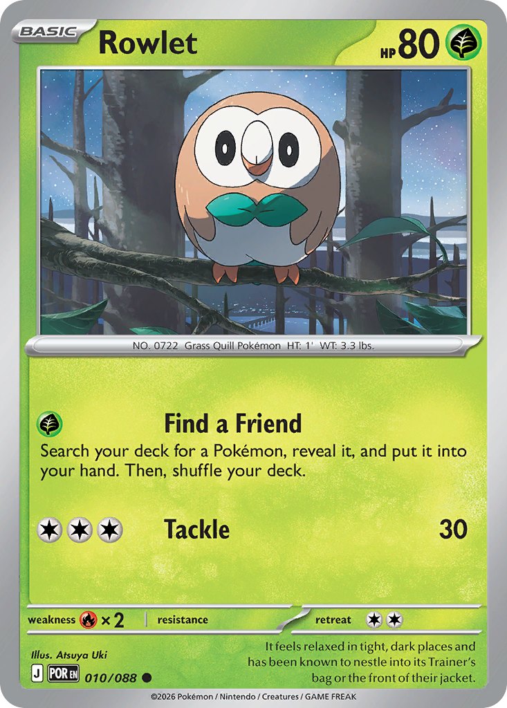 Rowlet Pokémon card