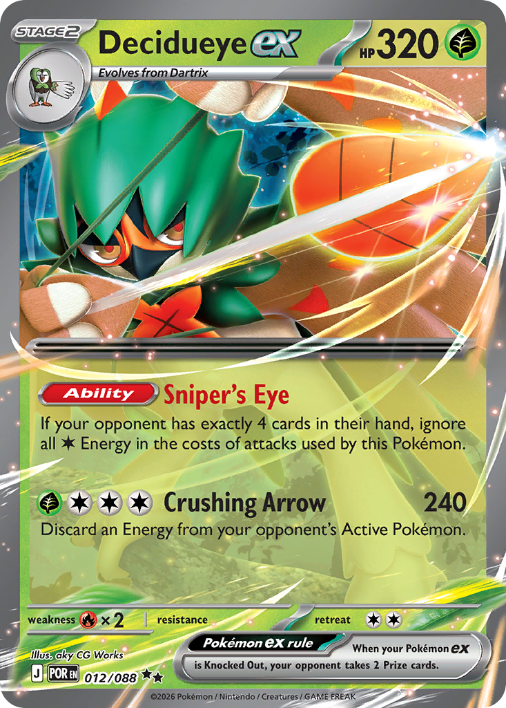 Decidueye ex Pokémon card