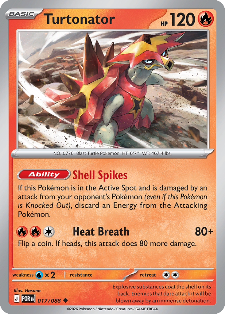 Turtonator Pokémon card