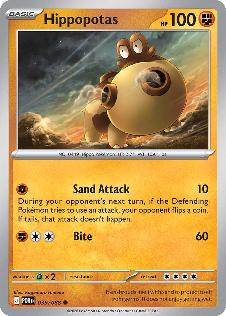 Hippopotas Pokémon card