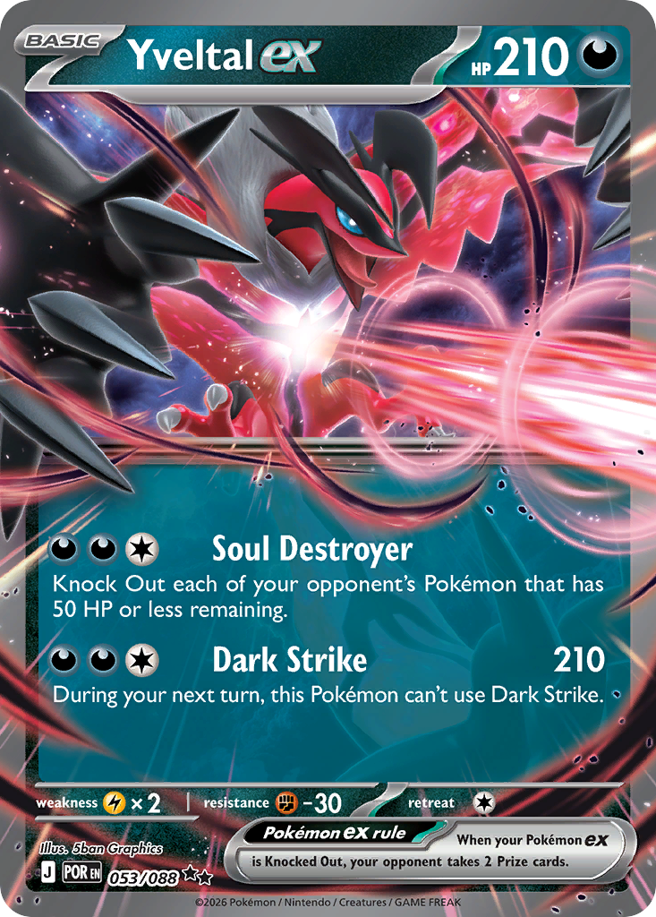 Yveltal ex Pokémon card