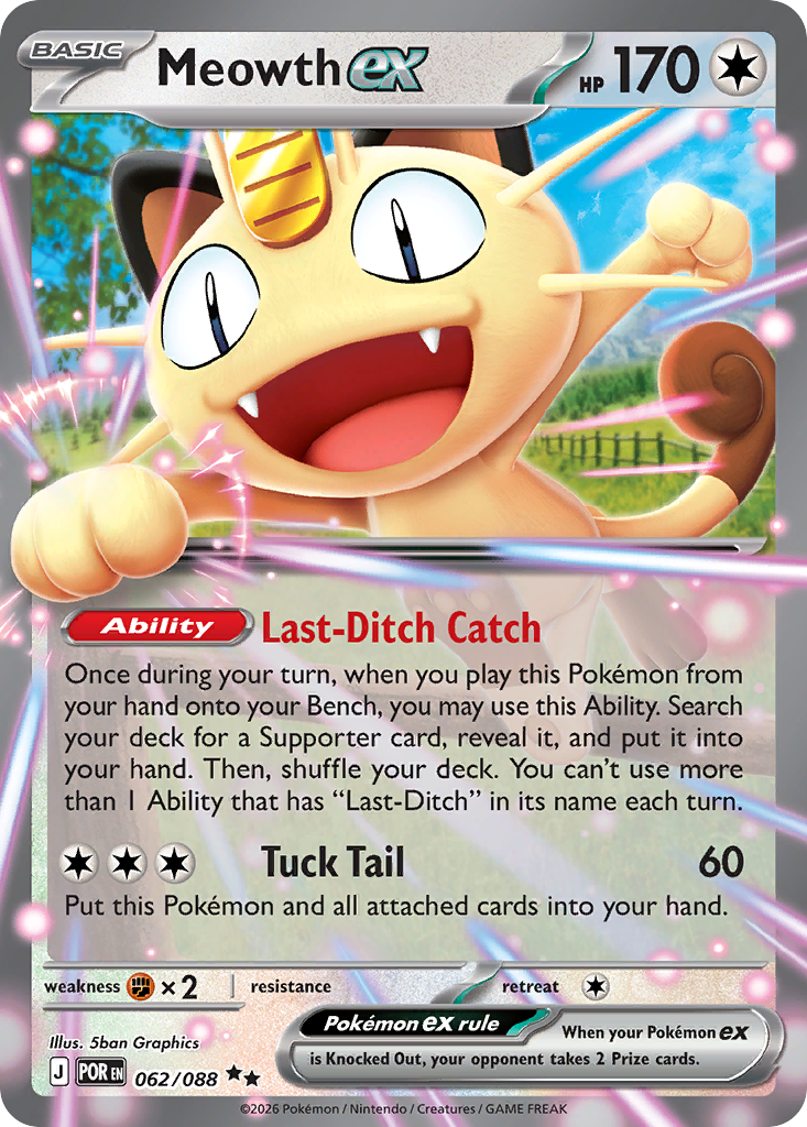 Meowth ex Pokémon card