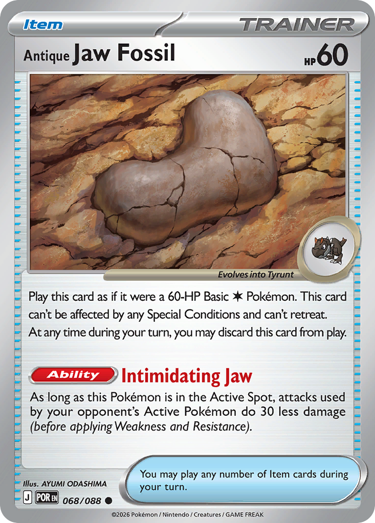 Antique Jaw Fossil Pokémon card