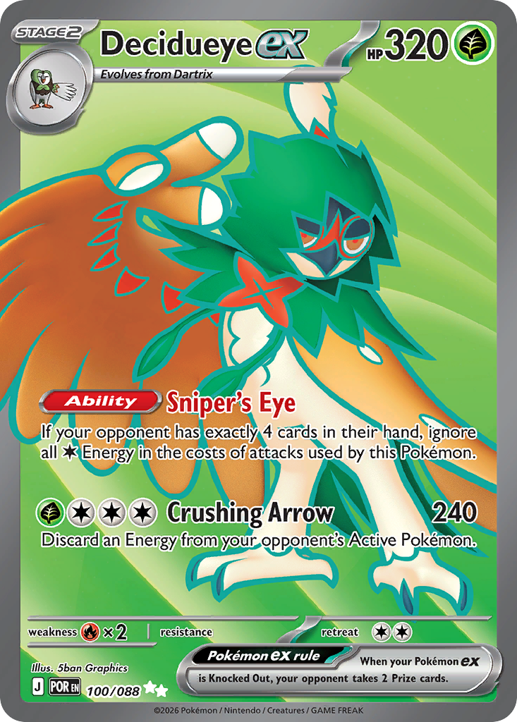 Decidueye ex Pokémon card