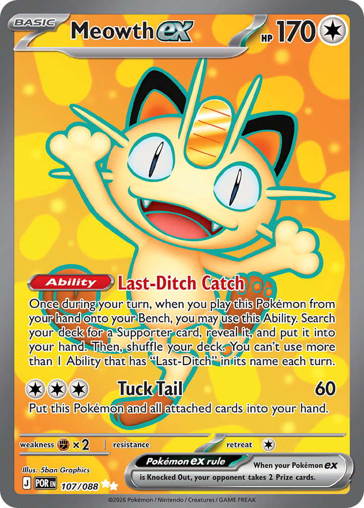 Meowth ex Pokémon card