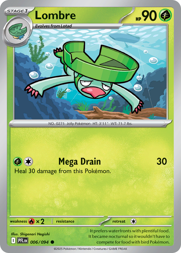 Lombre Pokémon card