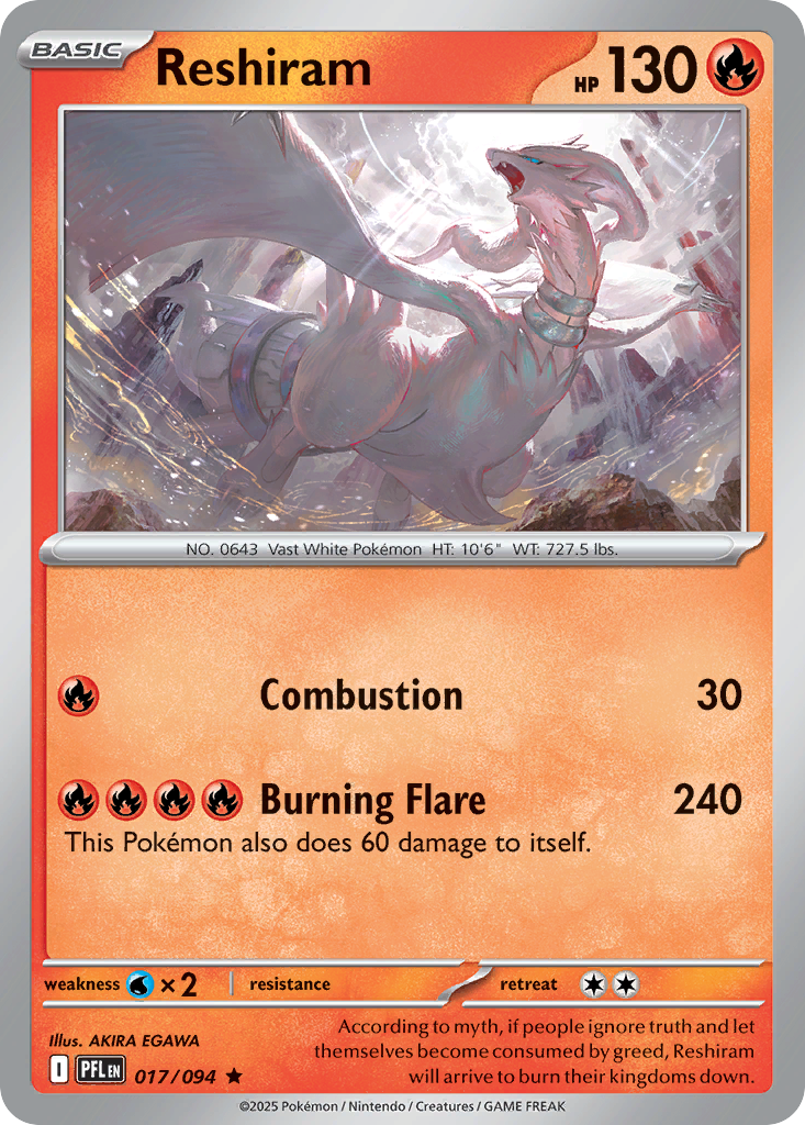 Reshiram Pokémon card