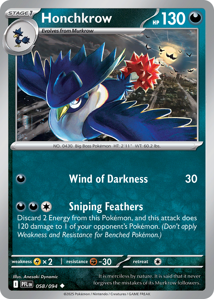 Honchkrow Pokémon card