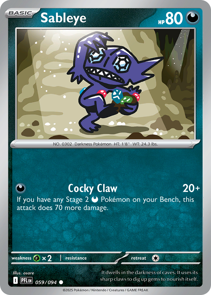Sableye Pokémon card