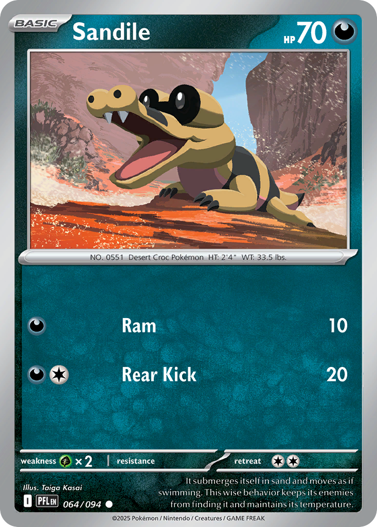 Sandile Pokémon card