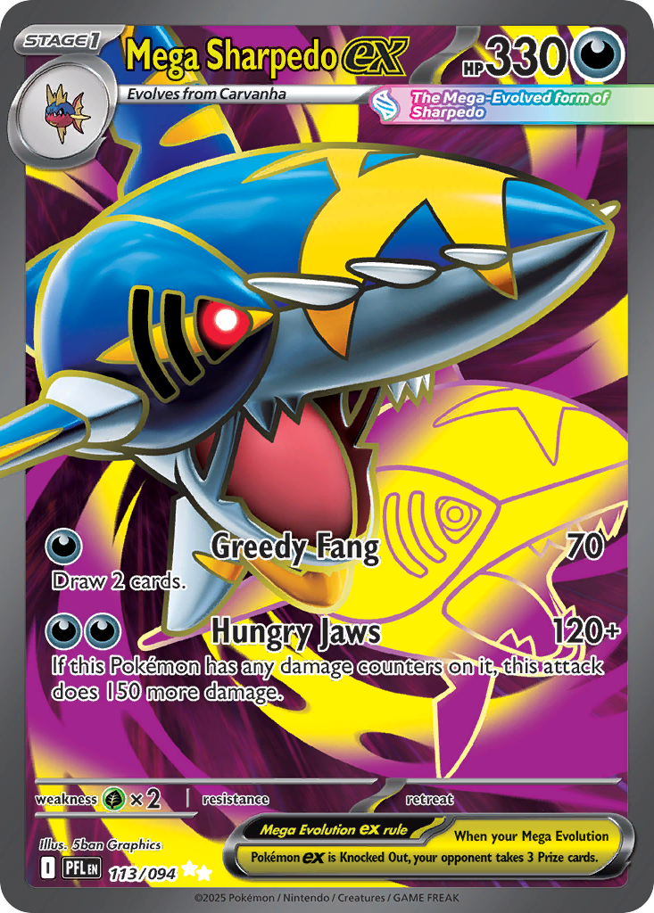Mega Sharpedo ex Pokémon card
