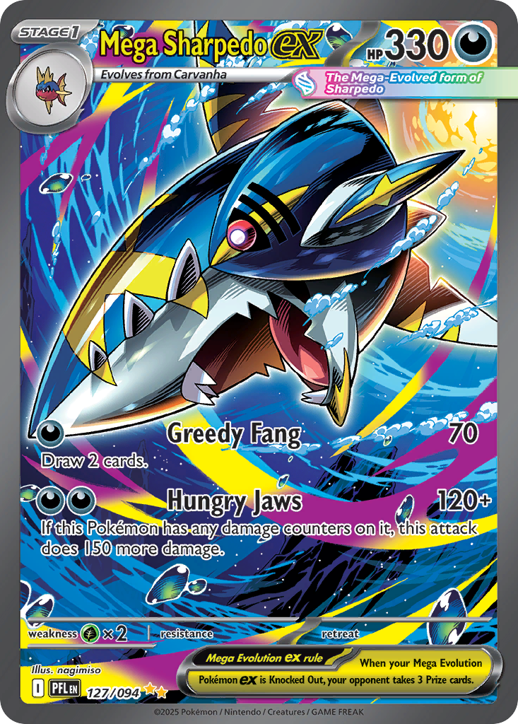 Mega Sharpedo ex Pokémon card