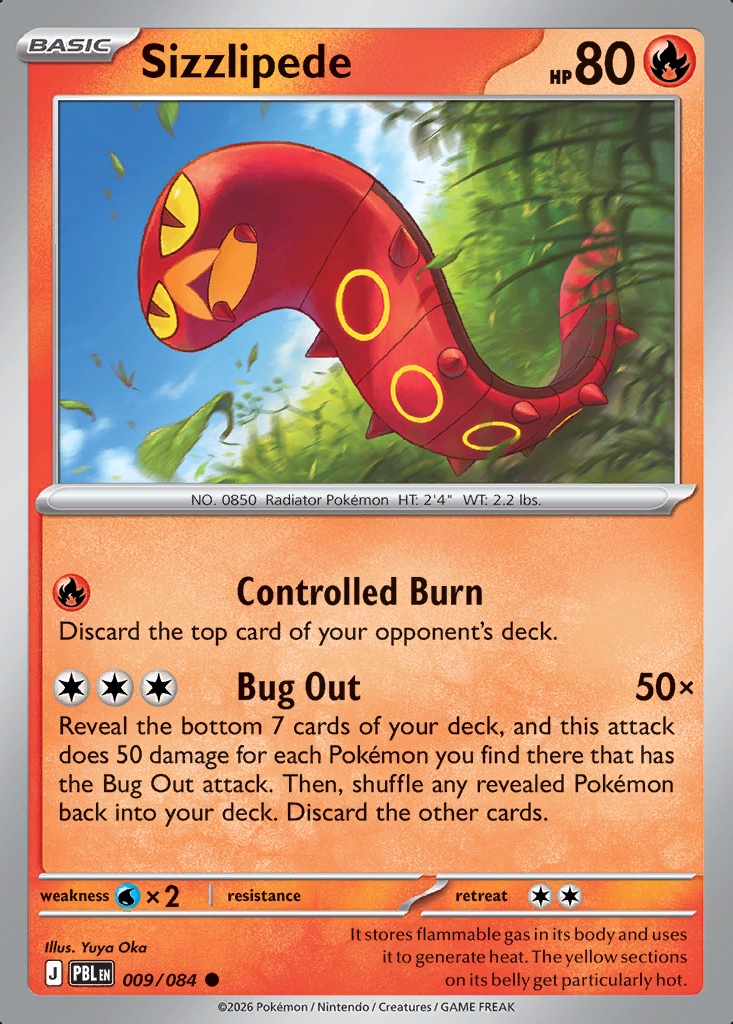 Sizzlipede Pokémon card