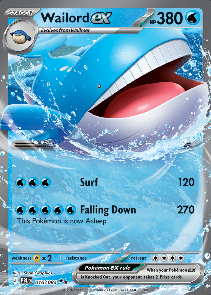 Wailord ex Pokémon card