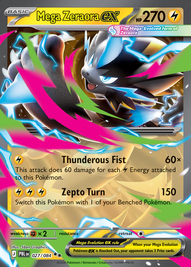 Mega Zeraora ex Pokémon card