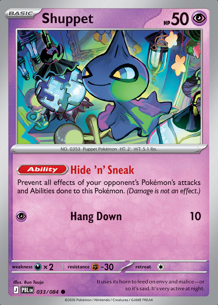 Shuppet Pokémon card