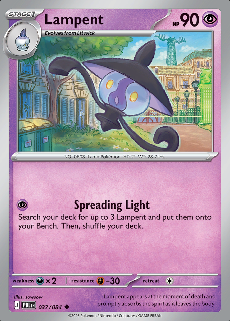 Lampent Pokémon card