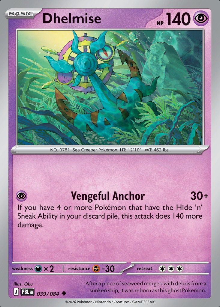 Dhelmise Pokémon card