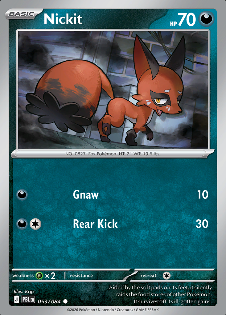 Nickit Pokémon card