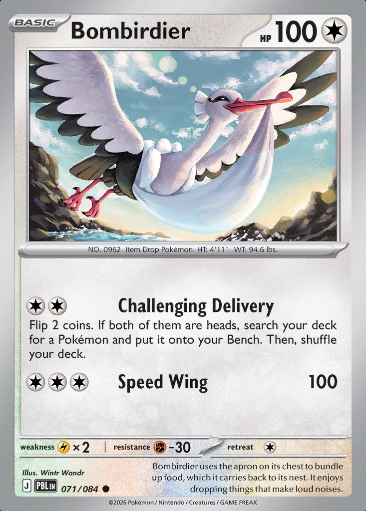 Bombirdier Pokémon card