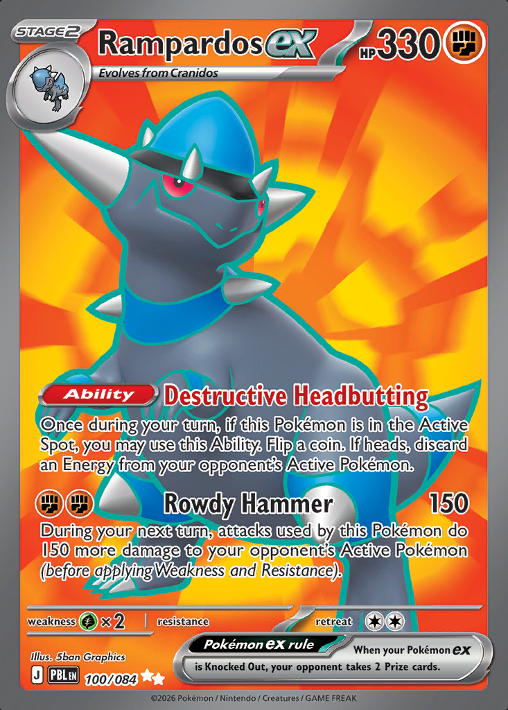 Rampardos ex Pokémon card