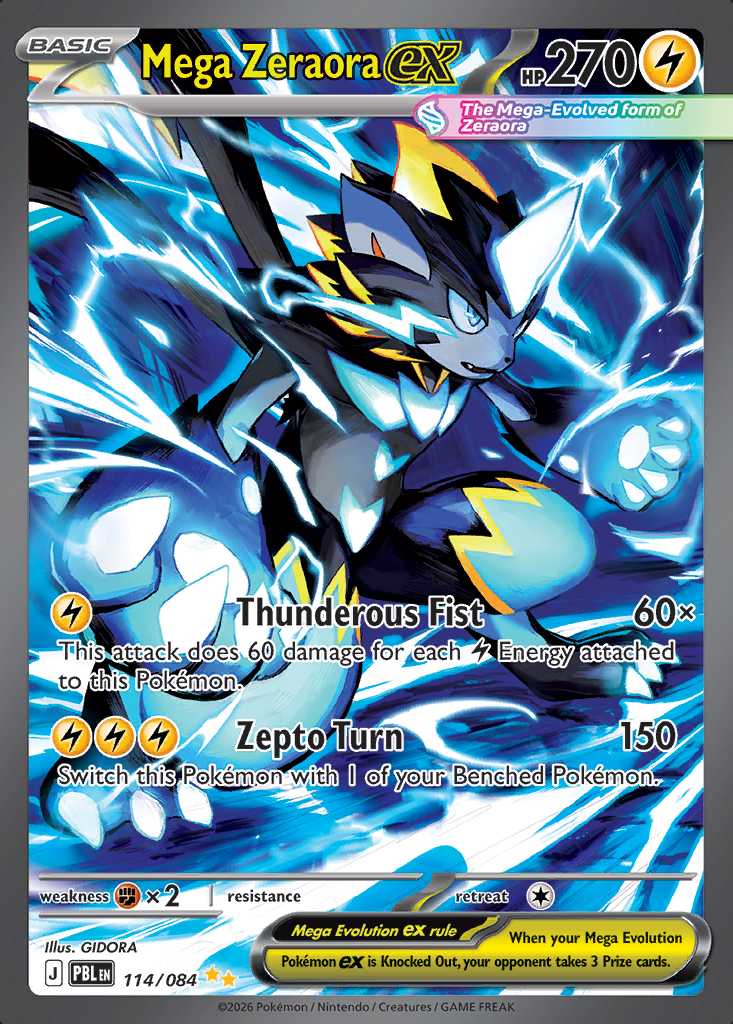 Mega Zeraora ex Pokémon card