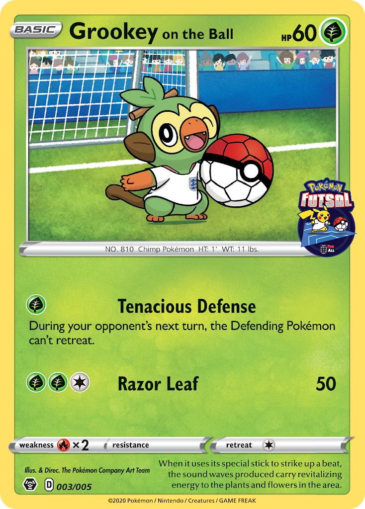 Grookey on the Ball Pokémon card