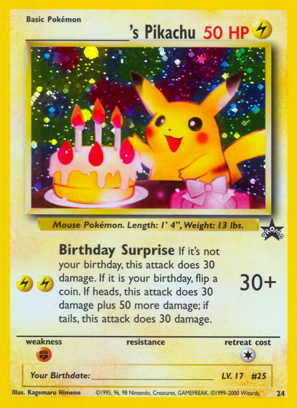 _____'s Pikachu Pokémon card