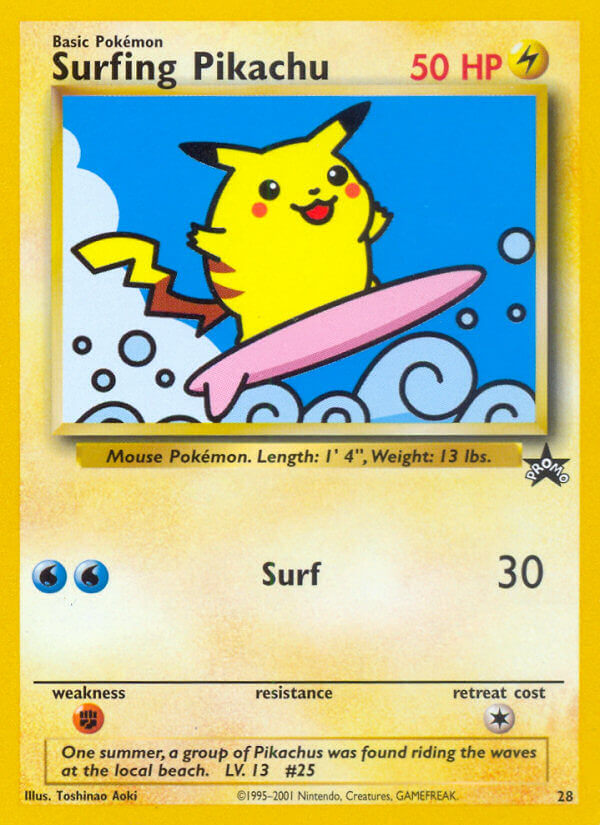 Surfing Pikachu Pokémon card