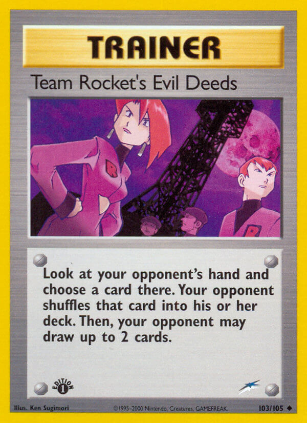 Team Rocket's Evil Deeds Pokémon card