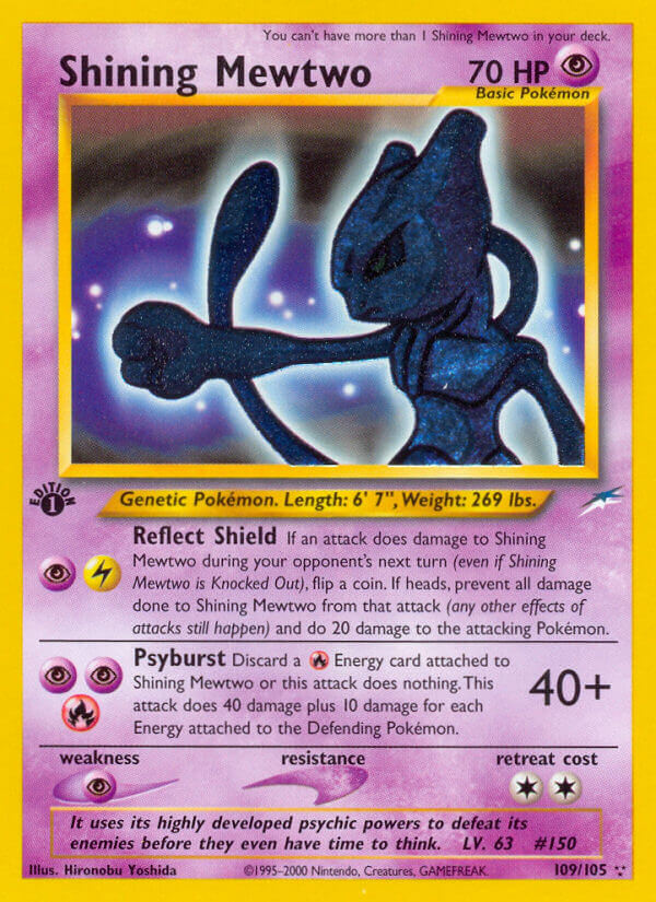 Shining Mewtwo Pokémon card