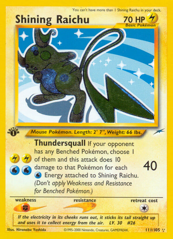 Shining Raichu Pokémon card