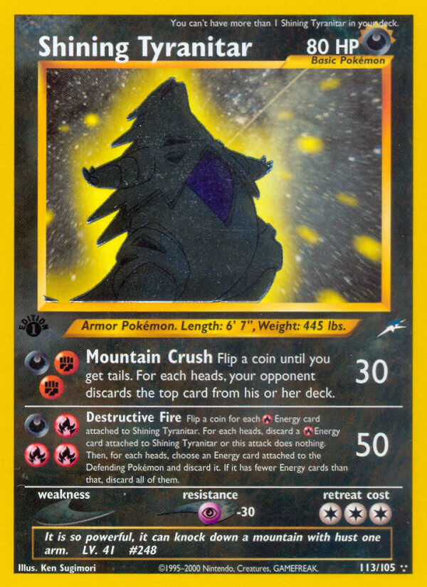 Shining Tyranitar Pokémon card