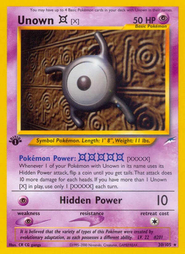 Unown X Pokémon card