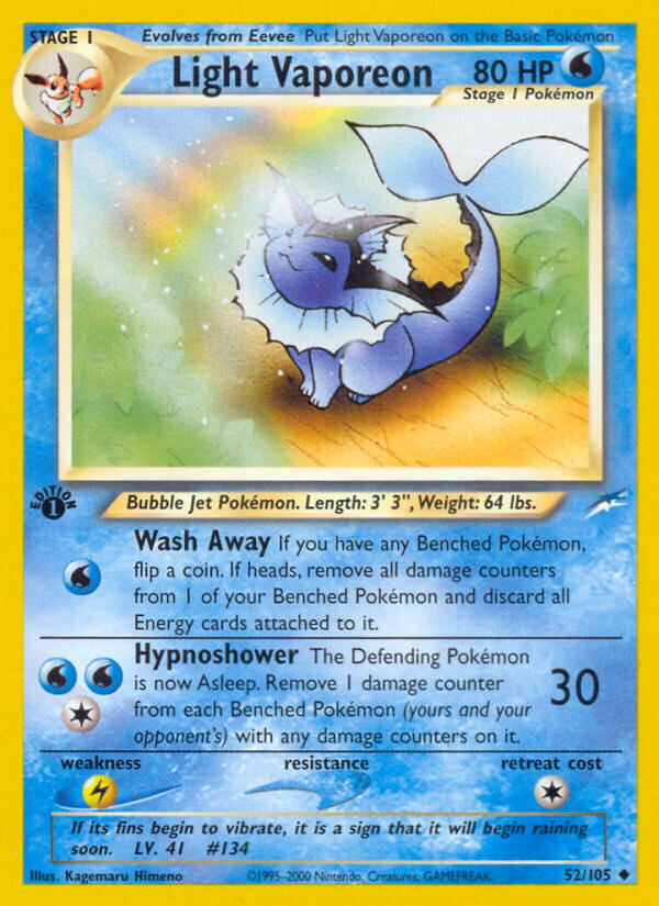 Light Vaporeon Pokémon card