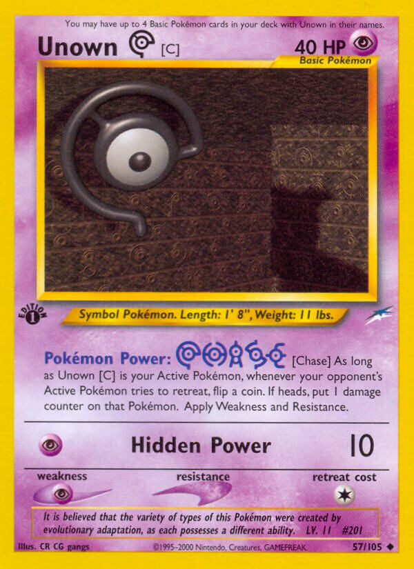 Unown C Pokémon card