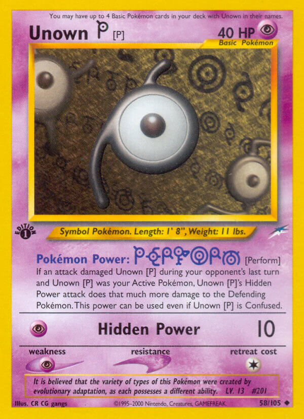 Unown P Pokémon card