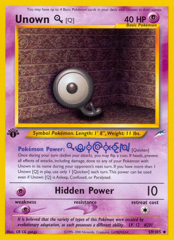 Unown Q Pokémon card