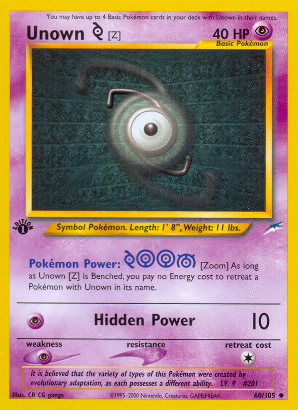 Unown Z Pokémon card