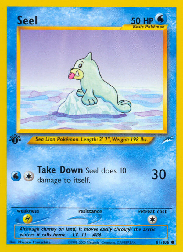 Seel Pokémon card