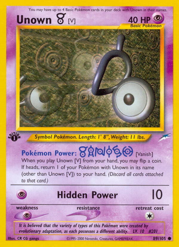 Unown V Pokémon card