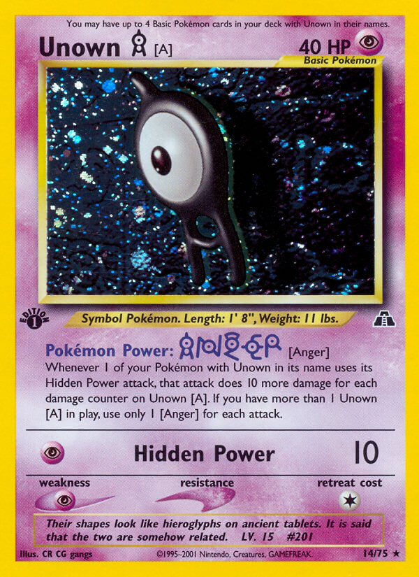 Unown A Pokémon card