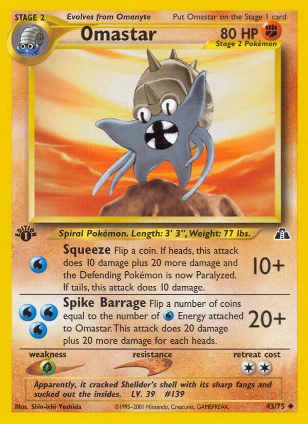 Omastar Pokémon card