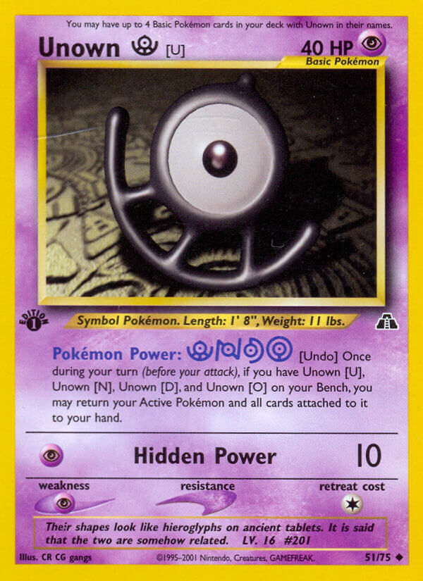 Unown U Pokémon card