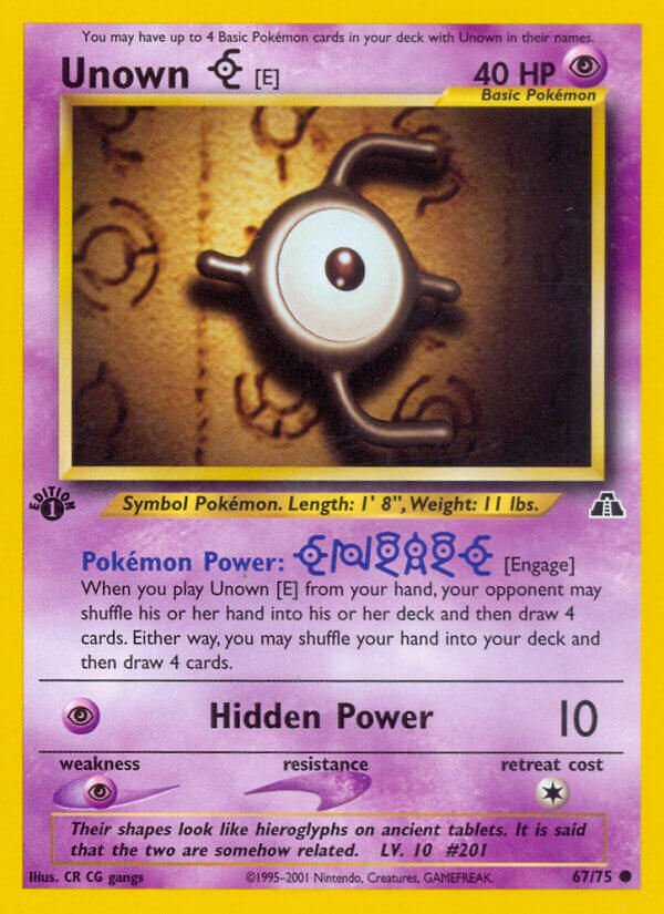 Unown E Pokémon card