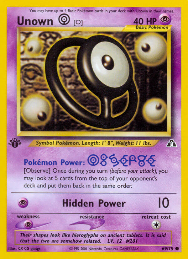 Unown O Pokémon card