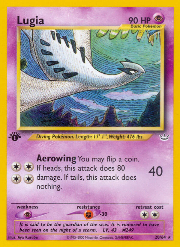 Lugia Pokémon card